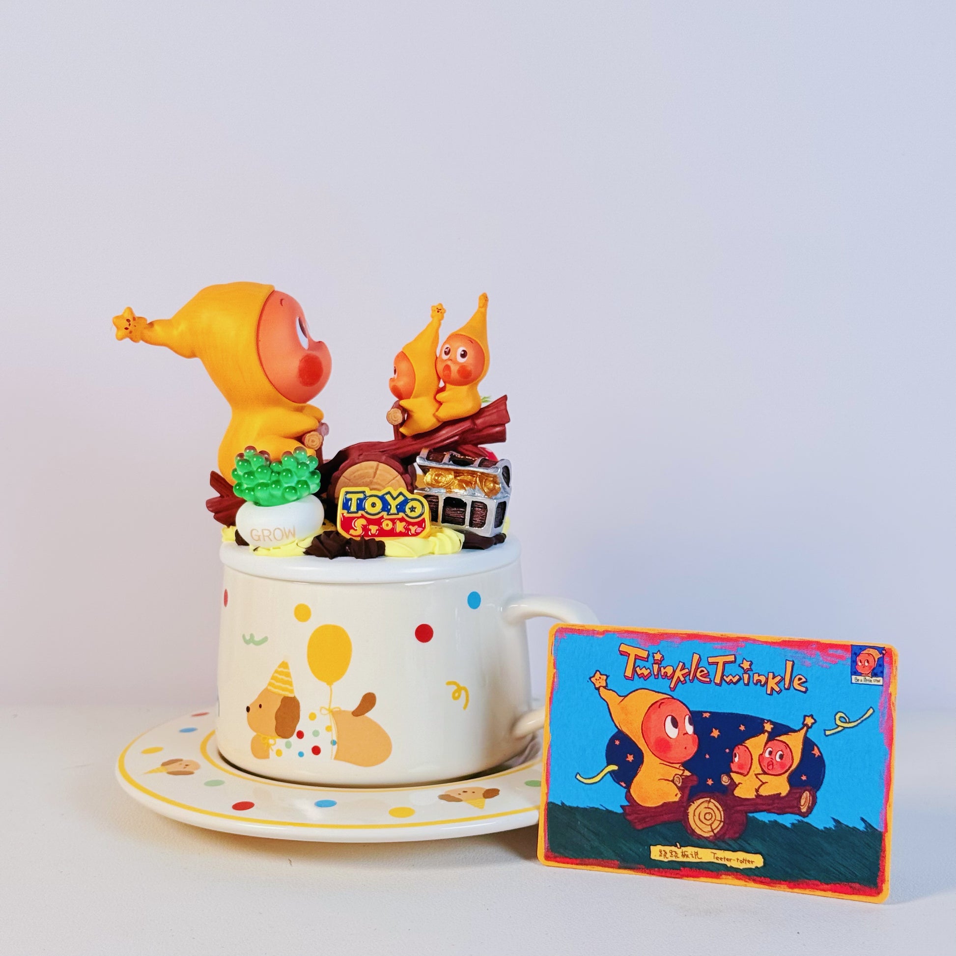 ☕ DIY Coffee Cup with Saucer – Twinkle Arttoy Theme (Authentic from POP MART)
